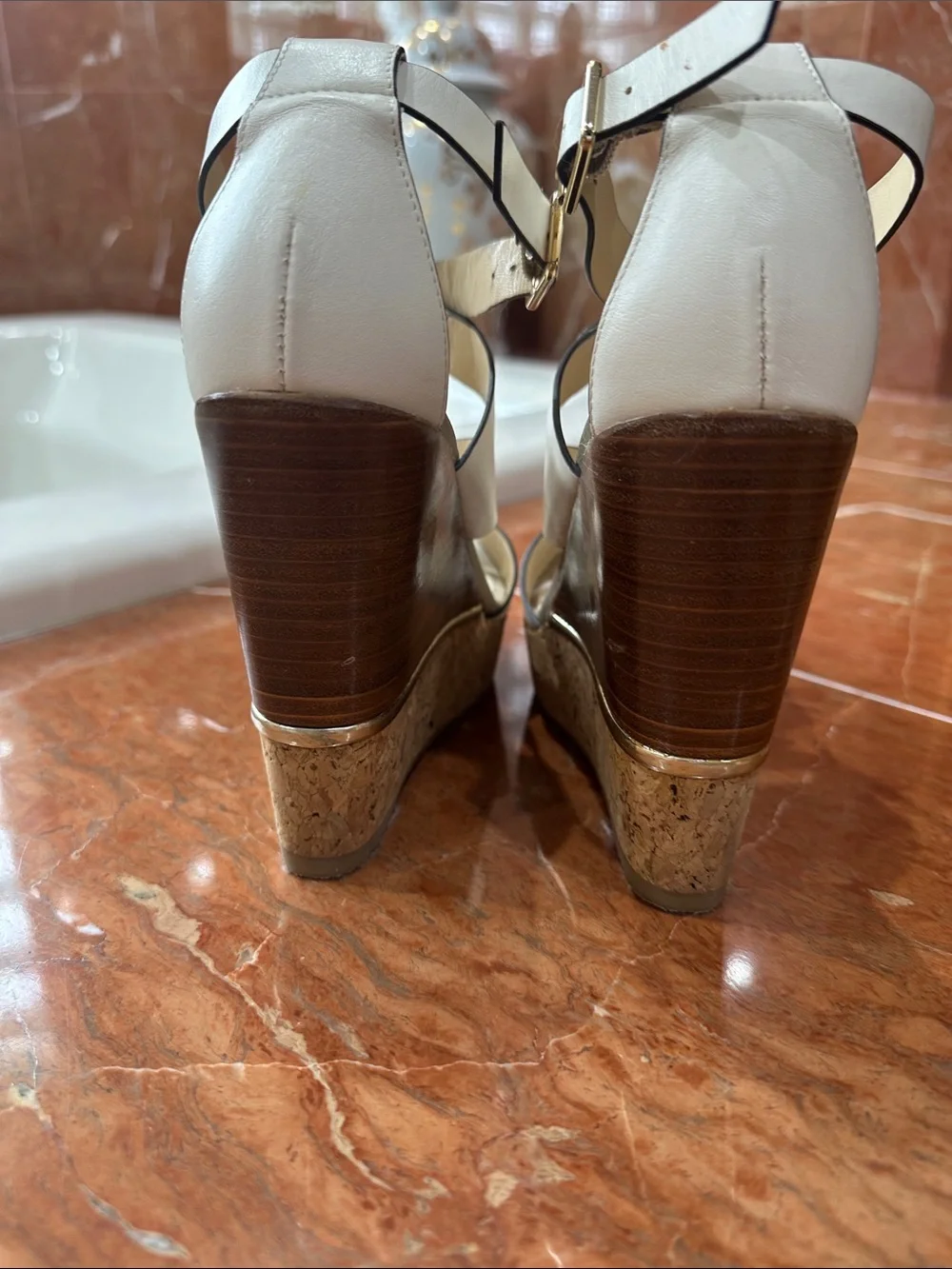 Jimmy Choo Cream Strappy Open-Toe High Heel Sandals